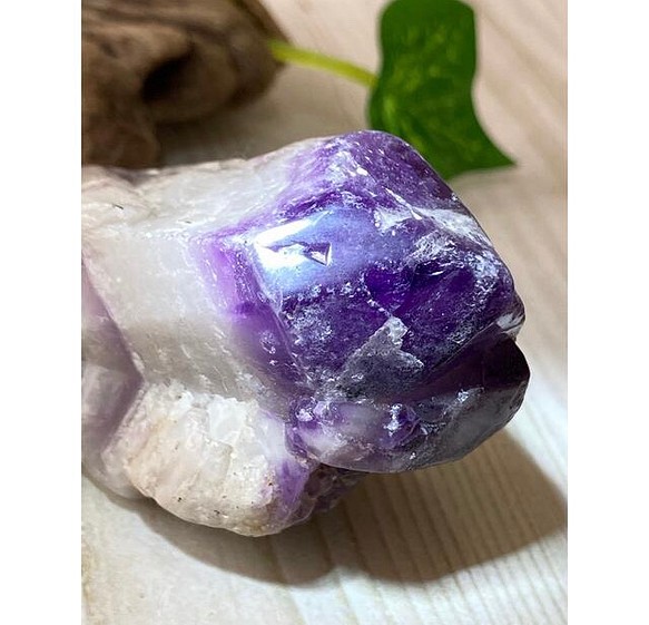 シェブロンアメジスト ツイン 紫水晶 ラフストーン 原石 - 天然石