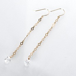 [K10YG] 鑽石造型鏈 &amp; Herkima 鑽石耳環 第1張的照片