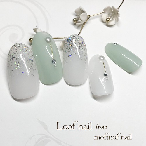 清楚ネイル ネイルチップ サイズオーダー ブライダルネイル ネイルチップ ネイルシール Loof Nail 通販 Creema クリーマ ハンドメイド 手作り クラフト作品の販売サイト