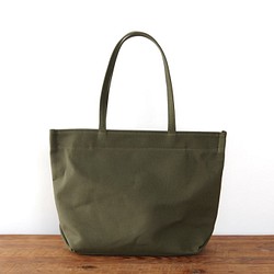 《Canvas》Simple tote Bag カーキ 1枚目の画像