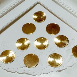 <10個> キラキラデザインプレート 丸 ゴールド 1枚目の画像