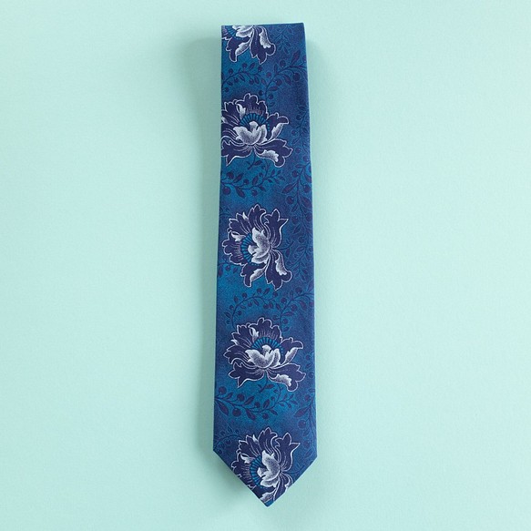 非洲面料領帶深藍色花Shweshwe 第1張的照片
