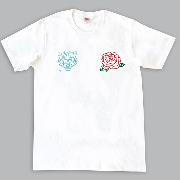 tiger × rose T-shirt 1枚目の画像