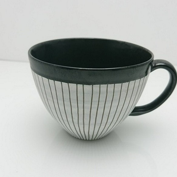 数量限定品ゼブラ　カフェマグカップ　ブラック 1枚目の画像