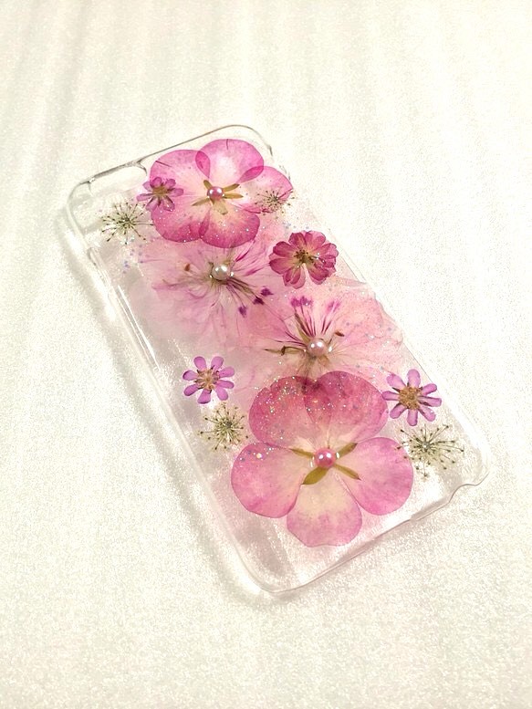 新作 Pink Gradation ゼラニウム 押し花素材 Iphone 6 6s ケース スマホケース カバー Kazu 通販 Creema クリーマ ハンドメイド 手作り クラフト作品の販売サイト