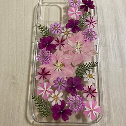 のり様ご専用❣️✨ピンクの小花達✨押し花 iPhone 12 ケース 1枚目の画像