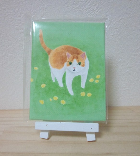 猫の絵　ミニキャンバス 1枚目の画像