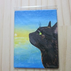 猫絵 ミニキャンバス くろさん 絵画 猫作家・AWANO 通販｜Creema(クリーマ)