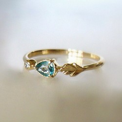 グランディディエライトとダイヤのK14の指輪 1枚目の画像