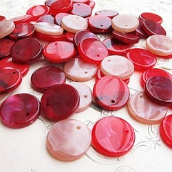 アクリルチャーム60個平丸赤ピンク系 1枚目の画像