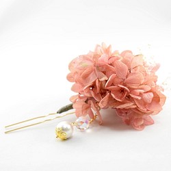 Priza繡球花和朦朧草髮飾米色粉紅色 第1張的照片