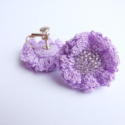 お花イヤリング　藤紫（ふじむらさき） 1枚目の画像