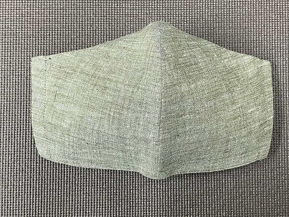 ベルギーリネン　麻１００％　薄緑　吸汗速乾　Ｌサイズ　２層構造　ポケット　サイドガイド　リフォーム繕　オリジナル 1枚目の画像