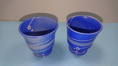 「流星」カップスター　ペアコブレット　陶器 1枚目の画像
