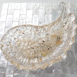 No.88  琥珀色の天使の羽 トレイ 天然石(シトリン) 使用 トレー  小物入れ 1枚目の画像