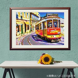 【アートポスター】ポルトガル リスボンの路面電車（作品No.067） 1枚目の画像