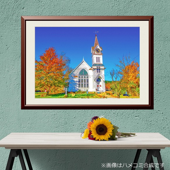【A4ポスター】アメリカ バーモント州の教会（作品No.078） 1枚目の画像