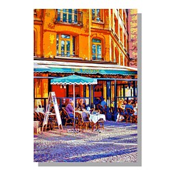 【選べる3枚組ポストカード】フランス パリのレストラン【作品No.181】 1枚目の画像