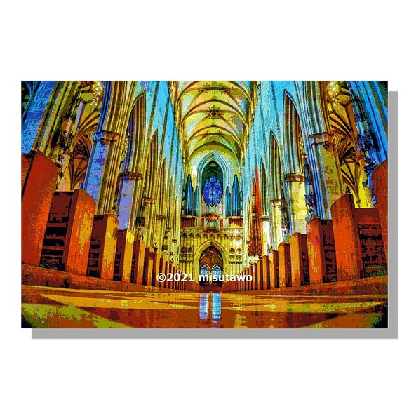 【選べる3枚組ポストカード】ドイツ ウルム大聖堂の身廊【作品No.200】 1枚目の画像