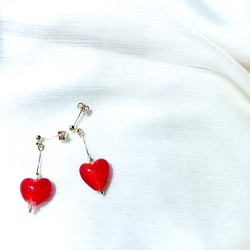 cherry heart earrings 1枚目の画像