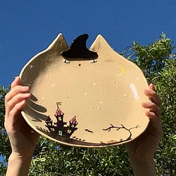 大魔王様のネコザラ（ ハロウィンNight ）特大皿　 1枚目の画像
