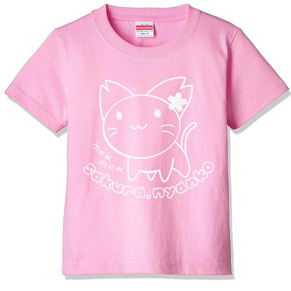 ネコのかわいいｔシャツ 半袖 さくらにゃんこ キッズ レディース 部屋着インナーにも 猫のイラスト ピンク Tシャツ カットソー Yumiki 通販 Creema クリーマ ハンドメイド 手作り クラフト作品の販売サイト