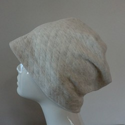 肌にやさしい綿帽子　やわらか綿の暖かキルティング　生成り 1枚目の画像