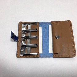 【送料無料】コインキャッチャー付き財布　カード入れ　ハンドメイド　革 1枚目の画像