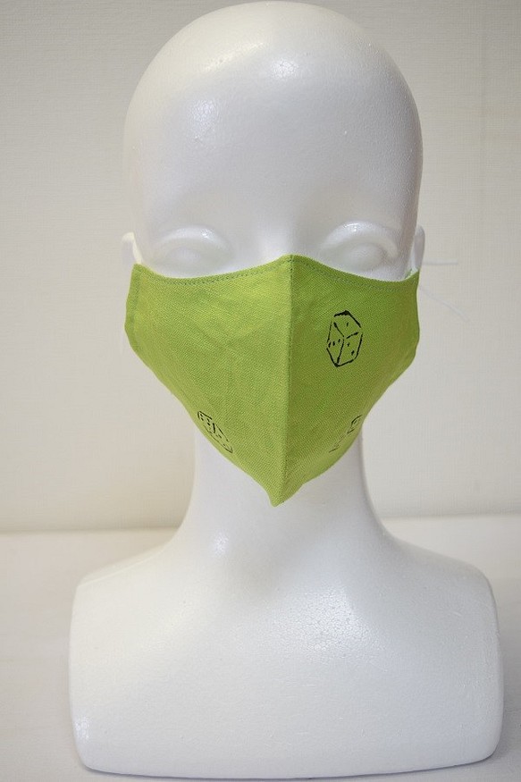 夏の型染マスク　立体　冷感接触 1枚目の画像