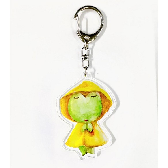 粒粒蛙 青蛙黃雨衣鎖匙扣 第1張的照片
