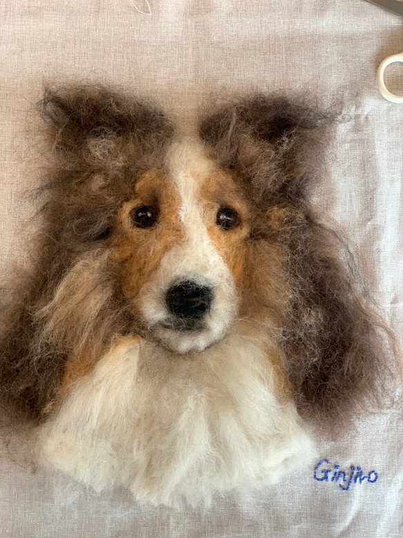 羊毛フェルト 犬ポートレート オーダーメイド 肖像画 羊毛フェルト