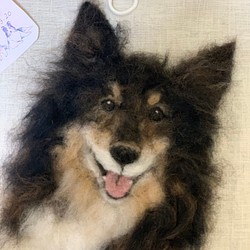 羊毛フェルト　犬ポートレート　オーダーメイド　肖像画　30cm×30cm 1枚目の画像