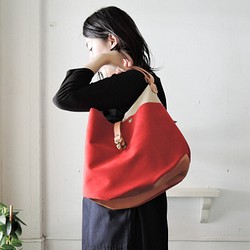 “免費送貨”神戶ORZO假麂皮x Nume皮革2way肩手提紅色A4兼容OR528 第1張的照片