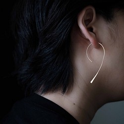 「9」hook Pierce Gold 【ゴールド フックピアス】