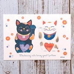 【招き猫】ポストカード3枚組 1枚目の画像