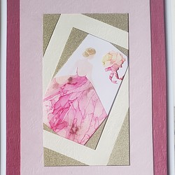 アルコールインクアート　世界に一つだけのアート　ピンクのドレス 1枚目の画像