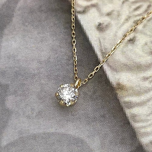 ひとつぶダイヤ～ K18YG 0.12ct ダイヤモンド ネックレス ネックレス