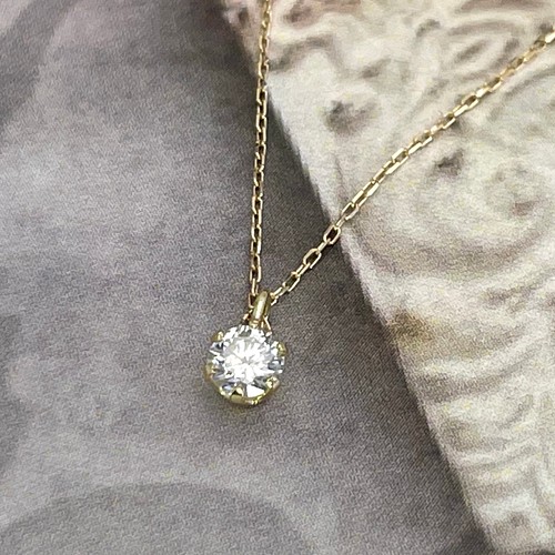 ひとつぶダイヤ～ K18YG 0.15ct ダイヤモンド ネックレス ネックレス
