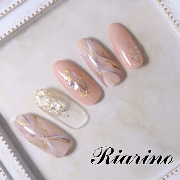 ピンクベージュ 大理石ネイル 小物 ファッション雑貨 Riarino Nail 通販 Creema クリーマ ハンドメイド 手作り クラフト作品の販売サイト