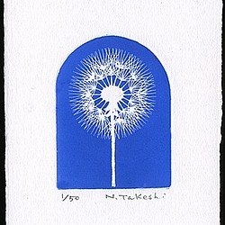 たんぽぽ・2021（青色）/ 銅版画 (作品のみ） 1枚目の画像