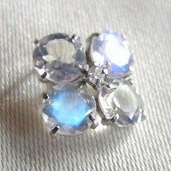 再販：プラチナ*ダイヤモンド付ロイヤルブルームーンストーンのペンダントトップ 1枚目の画像