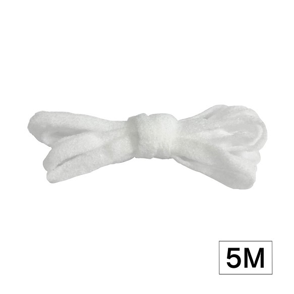 【5m】マスクゴム 平ゴム 紐 ヒモ 柔らかい 幅約5mm カラー カラフル 白 ウーリースピンテープ 004：ホワイト 1枚目の画像