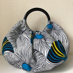 新入荷 アフリカンプリント トゥフーバッグ(Tufuu bag) ×リングハンドル Sサイズ 1枚目の画像