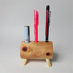 木製ペン＆ハンコスタンド（丸） 1枚目の画像