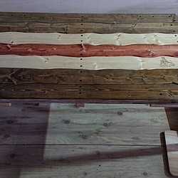 【受注生産】折りたたみローテーブル　古仕上げ  キャンプ ダメージ加工 アイアンバー② 1枚目の画像