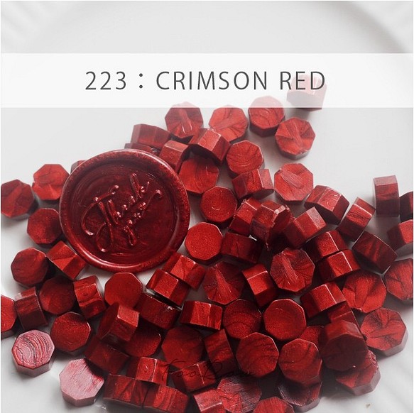 223：CRIMSON RED シーリングワックス ピル レッド系【単色35g：約100粒】 1枚目の画像