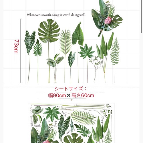 M76ウォールステッカー おしゃれ植物剥がせる壁紙シール Diyインテリア装飾 ウォールデコ Phoenixmm 通販 Creema クリーマ ハンドメイド 手作り クラフト作品の販売サイト