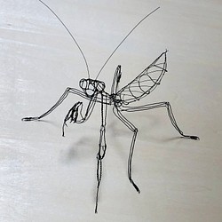 ワイヤーアート　カマキリ　昆虫 1枚目の画像