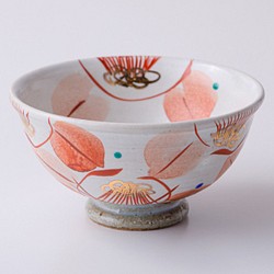 ご飯茶碗　赤絵椿 1枚目の画像