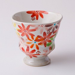 湯呑ペコ　花の宴-utage-赤 1枚目の画像